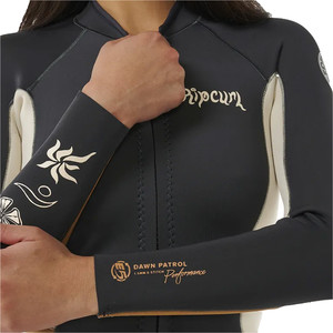 2024 Rip Curl Womens Dawn Patrol Front Zip Long Sleeve Wetsuit Jacket 116WWJ - Light Brown